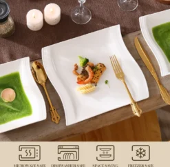 MALACASA, Serie Flora, 18 Tlg . Set Cremeweiß Porzellan Kaffeeservice Geschirrset Mit Je 6 Kuchenteller, 6 Tasse 220ml, 6 Untertasse Für 6 Personen -Leonardo Verkäufe b3b2b99cd45d8f578676a947155df92b