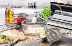 Caso Vakuum-Frischebehälter 3er Set - Für Platzsparende Aufbewahrung (1er Pack) -Leonardo Verkäufe b3b4f74fef91c9a1d1bcff1f382fc91c