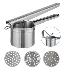 Edelstahl Kartoffelpresse Spätzlepresse Spaghettieispresse Mit 3 Locheinsätzen