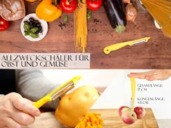 Sparschäler 4er Set Schäler Obst Gemüse Mit Rostfreier Scharfer Pendelklinge Universalschäler Für Rechts Und Linkshänder Allzweckschäler Zum Schälen Von Obst Gemüse Spülmaschinen Geeignet Gelb -Leonardo Verkäufe b59578c9ed247963d4e4b6fc8c326fc9 1