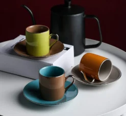 Artvigor, Porzellan Kaffeeservice, Bunt 12 Teilig Kaffee Set, Mit 6 Espressotassen 80 Ml, 6 Untertassen, Mehrfarbig -Leonardo Verkäufe b6a804489696794dc738febca252c013