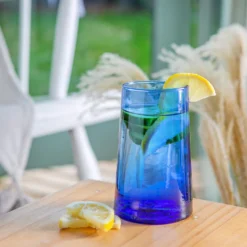 Nicola Spring 6 Stück Merzouga Recycled Longdrinkgläser Set - Trinkglas - 320ml - Blau -Leonardo Verkäufe b6ed37b1eed3424000a2f032436f7f4f