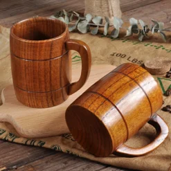 320ml Natürliches Holz Bierkrug Trinkbecher Griff Heiße Kalte Getränkebecher Bier Stein Bierkrug Bier Steins Becher Langlebiger Holzbecher Holzbecher -Leonardo Verkäufe b8078b665f7191db5d6349101ba787dc
