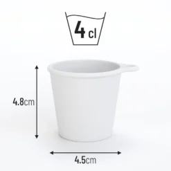 SoPro 12x Schnapsbecher Plastik 4 Cl Wiederverwendbar - Shotgläser 40 Milliliter Weiß - Mehrweg Schnapsglas Zum Umhängen -Leonardo Verkäufe b8e1a0a76afd428ed560c20b29d829b0