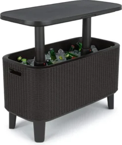 Keter Garden Bar 2in1 Tisch, Bar Mit Kühlbehälter Bevy Cool Bar Rattan -Leonardo Verkäufe b9e18c1720bc5bd82d0b5d467fe2dd93