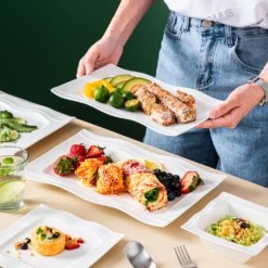 MALACASA, Serie Mario, Cremeweiß Porzellan Tafelservice 28 Tlg. Set Geschirrset Kombiservice Mit Dessertteller, Speiseteller, Suppenteller, Müslischalen, Servierplatte, Salz- Und Pfefferdosen -Leonardo Verkäufe bb16a95b0e459166aa58edd8d3fcda4e