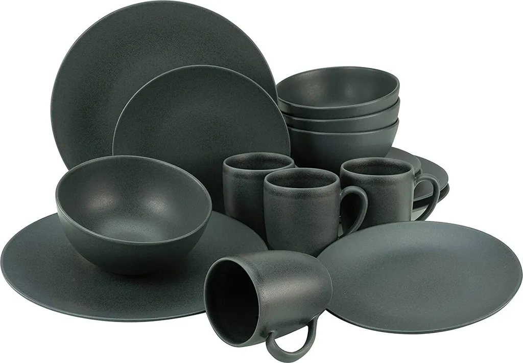 CreaTable 23145 Kombiservice Soft Touch Black Für 4 Personen, Steinzeug, Schwarz (1 Set, 16-teilig) 9 CreaTable 23145 Kombiservice Soft Touch Black Für 4 Personen, Steinzeug, Schwarz (1 Set, 16-teilig) – Bild 9