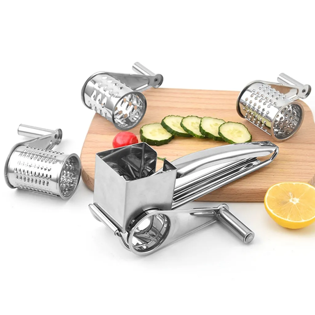Trommelreibe Edelstahl Gemüse Käseschneider Manuelle Dreh Käsereiben Mit 3 Ersatzköpfen Kurbel 20*11*8.8cm 1 Trommelreibe Edelstahl Gemüse Käseschneider Manuelle Dreh Käsereiben Mit 3 Ersatzköpfen Kurbel 20*11*8.8cm