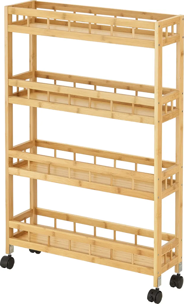Küchenwagen Pyhäjoki Auf Rollen Servierwagen Aus Bambus Aufbewahrungswagen 96 X 60 X 18 Cm Speicherwagen Natur 3 Küchenwagen Pyhäjoki Auf Rollen Servierwagen Aus Bambus Aufbewahrungswagen 96 X 60 X 18 Cm Speicherwagen Natur – Bild 3