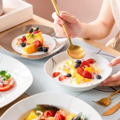 VEWEET Tafelservice 'Nikita' Aus Porzellan, 24 Teilig Geschirrset Beinhatlet Müslischalen, Dessertteller, Speiseteller Und Suppenteller, Geschirrservice Für 6 Personen -Leonardo Verkäufe c3693d1a310f812e871010f82079c57a