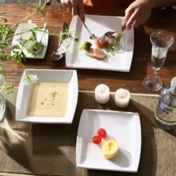 MALACASA 32 Tlg. Kombiservice, Serie BLANCE Cremeweiß Porzellan Geschirrset Mit Servierplatte -Leonardo Verkäufe c3c8930274124a630ef6054c222d4281