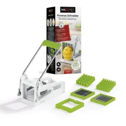 MAXXMEE Pommes Schneider Edelstahl Frites Gemüse Schneider Kartoffel Schneider Cutter Pommesschneider - Weiß/grün Pommes Schneider Edelstahl Frites Gemüse Schneider Kartoffel Schneider Cutter -Leonardo Verkäufe c3e7b97aa20069553b8076591bdf036c