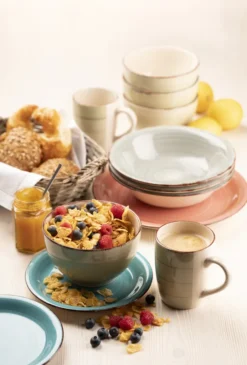 Mäser 931492 Lumaca Frühstück-Service Für 6 Personen Im Vintage Look, Handbemalte Keramik, Steingut, Rauchblau, 18-teilig (1 Set) -Leonardo Verkäufe c46df559f097f1a67db40a8a61eda8bb