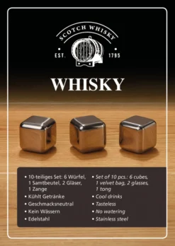 Whisky Geschenk-Set Mit 2 Gläsern, Eiswürfeln Aus Edelstahl, Zange, Samtbeutel In Einer Schönen Holzbox -Leonardo Verkäufe c5ae1d537772871b0c96b70aed3fde12
