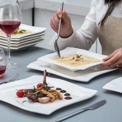 MALACASA, Serie Amparo, Cremeweiß Porzellan Tafelservice 12 Tlg. Set Speiseteller Und Suppenteller Geschirrset Für 6 Personen -Leonardo Verkäufe c91723c1ee18d03a65f254a588bf4138 1