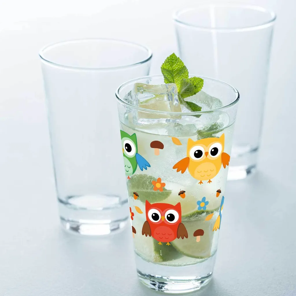 Leonardo Wasserglas Mit UV-Druck "Eulen" - Für Kinder Im 360° Design 4 Leonardo Wasserglas Mit UV-Druck "Eulen" - Für Kinder Im 360° Design – Bild 4