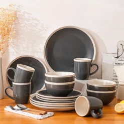 Tafelservice, Vancasso SEESAMI 16-teiliges Kombiservice Aus Steinzeug, Geschirrset Im Modernen Aussehen Für 4 Personen -Leonardo Verkäufe cfab4e3eef1a71988f7e91011bbd7938