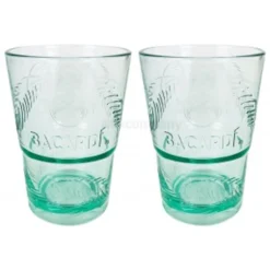 Bacardi Rum KUNSTSTOFF Glas - Gläser Set - 2x Kunststoff Gläser Mojito Longdrinkglas Cuba Libre Cocktail Bar