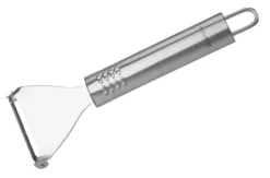 Fackelmann Ziehschäler OVALGRIFF, Universalschäler Aus Edelstahl, Robuster Schäler Für Gemüse Und Obst Mit Scharfer Klinge (Farbe: Silber), Menge: 1 Stück