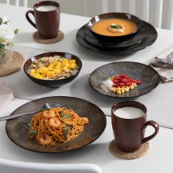 Tafelservice Steinzeug, Vancasso 16-St BUBBLE Kombiservice, Geschirrset Mit Müslischalen, Kaffeetassen, Dessertteller Und Speiseteller Für 4 Personen, Vintage 14 Tafelservice Steinzeug, Vancasso 16-St BUBBLE Kombiservice, Geschirrset Mit Müslischalen, Kaffeetassen, Dessertteller Und Speiseteller Für 4 Personen, Vintage -Leonardo Verkäufe d455c1f21f85e461b65079dcf8c309e4