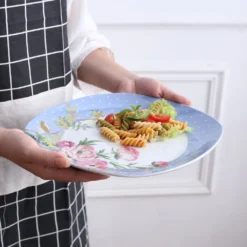 VEWEET 30-teilig Porzellan Tafelservice, Serie 'Hannah', Kombiservice Für 6 Personen, Blau Mit Floral Dekoration -Leonardo Verkäufe d6590d5818c26b22f54843148347c952