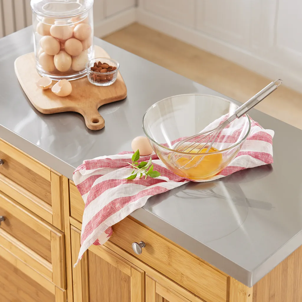 SoBuy FKW70-N Küchenwagen Servierwagen Kücheninsel Küchenschrank Aus Bambus Mit Edelstahlarbeitsplatte BHT Ca.: 115x92x46cm 6 SoBuy FKW70-N Küchenwagen Servierwagen Kücheninsel Küchenschrank Aus Bambus Mit Edelstahlarbeitsplatte BHT Ca.: 115x92x46cm – Bild 6