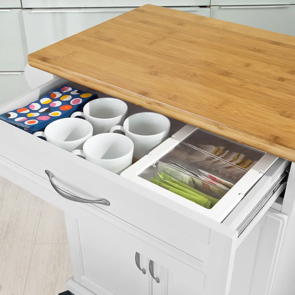 SoBuy Küchenwagen Aus MDF Mit Bambus Top, Küchenschrank, Servierwagen FKW13-WN 6 SoBuy Küchenwagen Aus MDF Mit Bambus Top, Küchenschrank, Servierwagen FKW13-WN – Bild 6