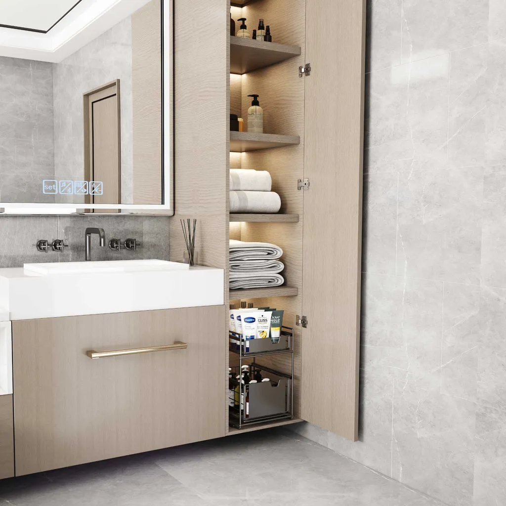 Clear Living - Unter Waschbecken Regal - Küchenregal - Unterschrank Organizer - Spülbecken Organizer - Spülschrank Organizer 4 Clear Living - Unter Waschbecken Regal - Küchenregal - Unterschrank Organizer - Spülbecken Organizer - Spülschrank Organizer – Bild 4