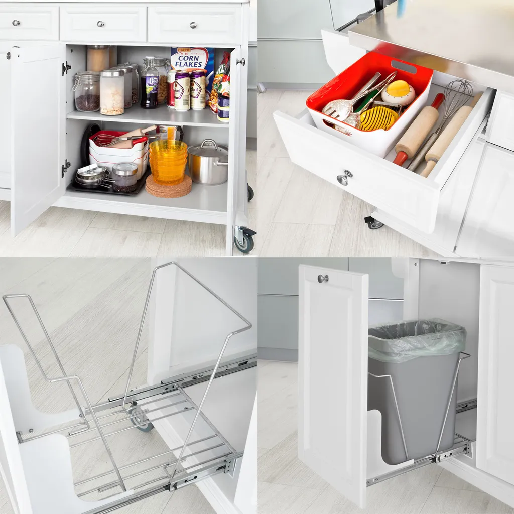 SoBuy Küchenwagen Mit Edelstahltop,Küchenschrank,Rollwagen FKW33-W 8 SoBuy Küchenwagen Mit Edelstahltop,Küchenschrank,Rollwagen FKW33-W – Bild 8