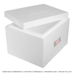 Styroporbox 53W | Wand: 5,0cm | Volumen: 53,2L | Innenmaß:47x38x29cm | Weiß Isolierbox Thermobox Kühlbox Warmhaltebox -Leonardo Verkäufe df2227b5d49e7ebb106b979eddcea594