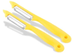 Sparschäler 2er Set Schäler Obst Gemüse Mit Rostfreier Scharfer Pendelklinge Universalschäler Für Rechts Und Linkshänder Allzweckschäler Zum Schälen Von Obst Gemüse Spülmaschinen Geeignet Gelb