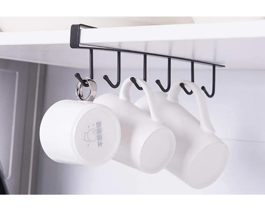 1 Haken Für Tassen, Becher, Weingläser, Aufbewahrungshaken Für Küchenutensilien, Krawatten, Gürtel Und Schals, Haken Zum Aufhängen Unter Dem Schrank, Ohne Bohren 5 1 Haken Für Tassen, Becher, Weingläser, Aufbewahrungshaken Für Küchenutensilien, Krawatten, Gürtel Und Schals, Haken Zum Aufhängen Unter Dem Schrank, Ohne Bohren – Bild 5