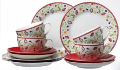 Flirt Kaffeeservice Doppio 18-teilig Mit Rotem Rand, Porzellan -Leonardo Verkäufe e2671257eee3804686432603543794c7
