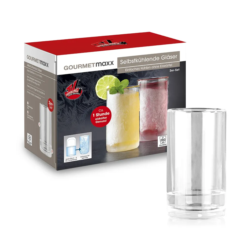 GOURMETmaxx Glas Selbstkühlend - 2er-Set Je 280 Ml 7 GOURMETmaxx Glas Selbstkühlend - 2er-Set Je 280 Ml – Bild 7