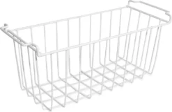 Aufbewahrungskorb 48cmx18cmx18cm, Einlegekorb, Gefrierschrank Organizer, Drahtkorb Aus Eisen Mit PE-Beschichtung, Weiß