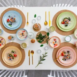 Vancasso Natsuki 16-teilig Porzellan Kombiservice, Mit Je 4 Speiseteller Ø 27 Cm, Dessertteller Ø 21,5 Cm, Müslischalen Ø 15,2 Cm Und Kaffeebecher 380 Ml -Leonardo Verkäufe e65d8a93483910d4726f021c13bbd3fb