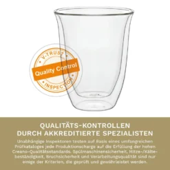 Creano Doppelwandige Gläser 250ml „DG-V“, 4er Set, Thermoglas Doppelwandig Aus Borosilikatglas, Kaffeegläser, Teegläser, Latte Gläser, Doppelwandgläser -Leonardo Verkäufe e85207c31930001cba1fe1124834b375 1