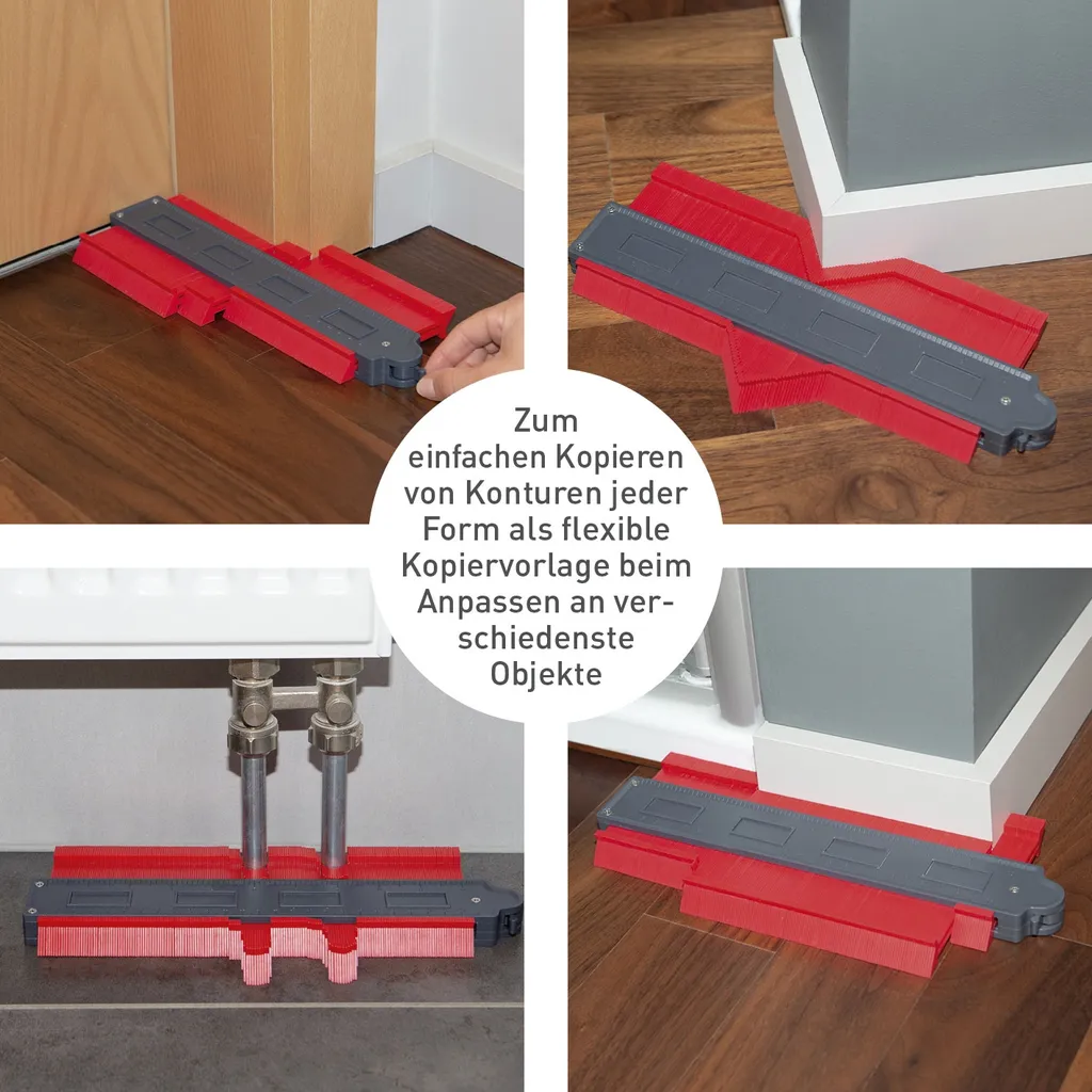 GARVIDA Konturenlehre - 2er-Set Mit 2 Größen - Grau/rot 2 GARVIDA Konturenlehre - 2er-Set Mit 2 Größen - Grau/rot – Bild 2
