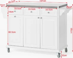 SoBuy Küchenwagen Mit Edelstahltop,Küchenschrank,Rollwagen FKW33-W 13 SoBuy Küchenwagen Mit Edelstahltop,Küchenschrank,Rollwagen FKW33-W -Leonardo Verkäufe ebe42d50cc4324f6cbeabfb062fb5008