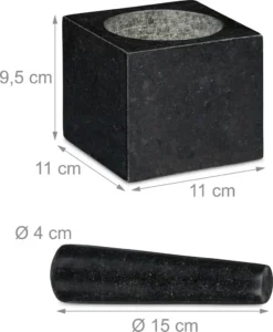Relaxdays Eckiger Granit Mörser Mit Stößel -Leonardo Verkäufe edc94540653b7c551896f237c7be0a45