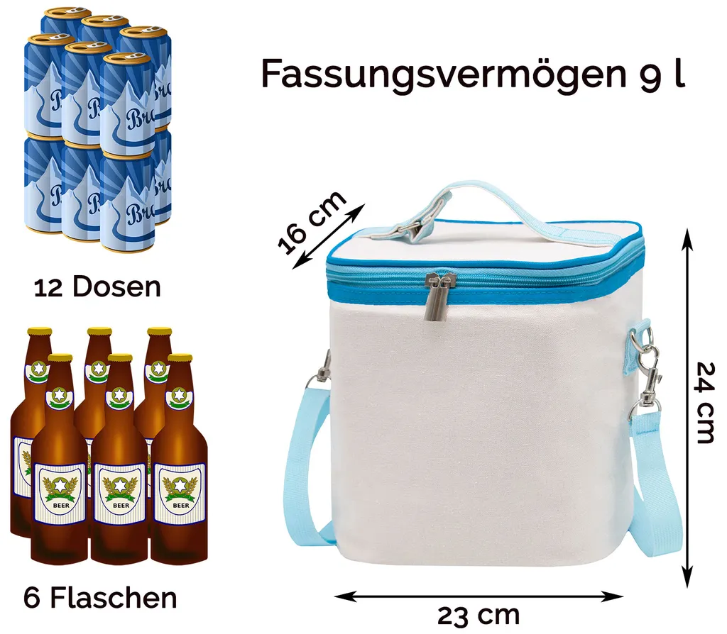 Kühltasche 9L, 23x16x24 Cm, Natur 3 Kühltasche 9L, 23x16x24 Cm, Natur – Bild 3
