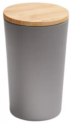 KESPER Vorratsdose, Kunststoff Mit Bambusdeckel, Grau, Ø 11,5 Cm, Höhe: 18,7 Cm, 32601 -Leonardo Verkäufe f087bc171afe219cc8a8d639e4344dcc