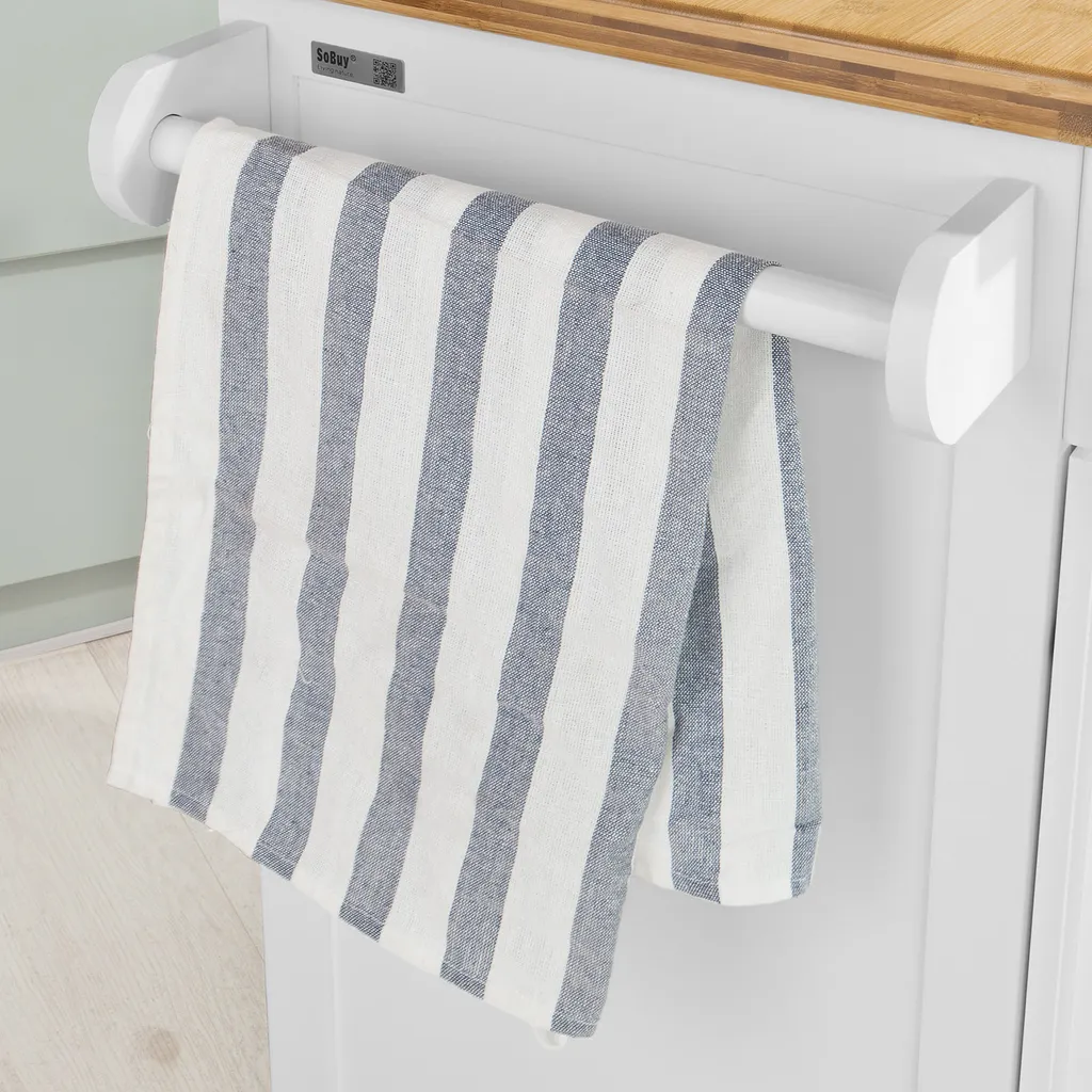 SoBuy Küchenwagen Aus MDF Mit Bambus Top, Küchenschrank, Servierwagen FKW13-WN 8 SoBuy Küchenwagen Aus MDF Mit Bambus Top, Küchenschrank, Servierwagen FKW13-WN – Bild 8