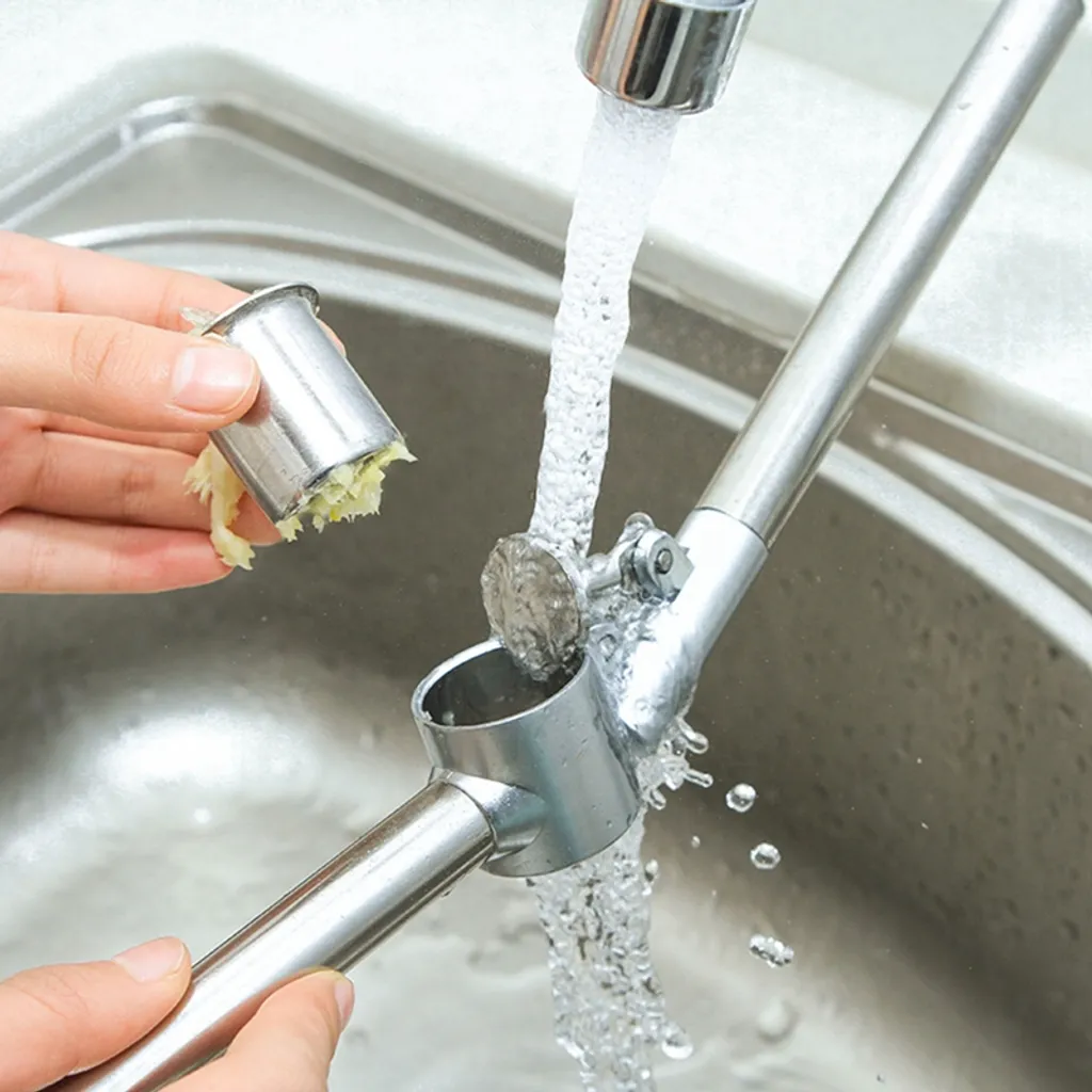 Edelstahl Knoblauchpresse, Ingwer Brecher Presse Aufschnitt Stampfer Küchenhelfer 7 Edelstahl Knoblauchpresse, Ingwer Brecher Presse Aufschnitt Stampfer Küchenhelfer – Bild 7