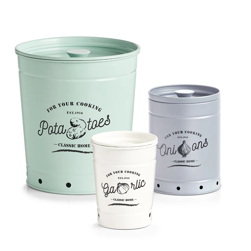 Zeller Present Vorratsdose Kartoffel Metall Ø16cm, Mint 5 Zeller Present Vorratsdose Kartoffel Metall Ø16cm, Mint – Bild 5