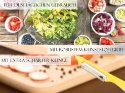 Sparschäler 4er Set Schäler Obst Gemüse Mit Rostfreier Scharfer Pendelklinge Universalschäler Für Rechts Und Linkshänder Allzweckschäler Zum Schälen Von Obst Gemüse Spülmaschinen Geeignet Gelb -Leonardo Verkäufe f53dfb9698bced4c1f8b7d3fa4415e24 1