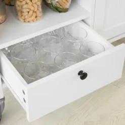 SoBuy FKW104-W Küchenwagen Servierwagen Rollwagen Mit Tür, Flaschenablage Und Schublade Weiß BHT Ca.: 80x93x40cm -Leonardo Verkäufe f5c28f2b96514b46448f143c5d8a70f0