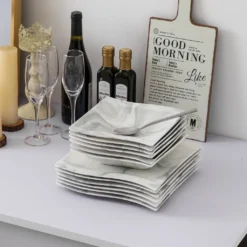 MALACASA, Serie Flora, Marmor Porzellan Tafelservice 24 Teiligen Set Kombiservice Geschirrset Mit 12 Speiseteller Und 12 Suppenteller Für 12 Personen -Leonardo Verkäufe f759777f219f5f2b0f368bac1e8dcd6c