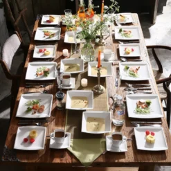 MALACASA 32 Tlg. Kombiservice, Serie BLANCE Cremeweiß Porzellan Geschirrset Mit Servierplatte -Leonardo Verkäufe f821089cd105e5094ca53c6e7e2a28a4