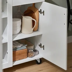 SoBuy FSB57-W Sideboard Auf Rollen Küchenwagen Küchenschrank Rollwagen Aufbewahrungsschrank Küchekommode Küchentrolley Weiß BHT Ca.: 116x86x40cm -Leonardo Verkäufe faaeb214760292b386398dfd03aa9867